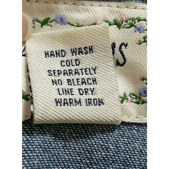 Vintage Patchwork Jean Jacket Blazer 👖❤️💛Embroidered Womens 8 Retro Coat - Picture 10 of 14